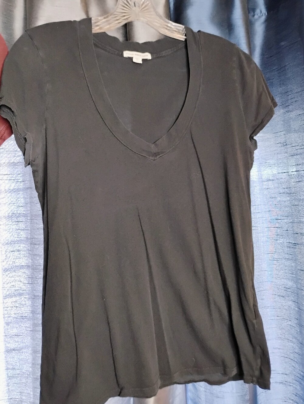 James Perse Short Sleeve V-Neck Tee  Black